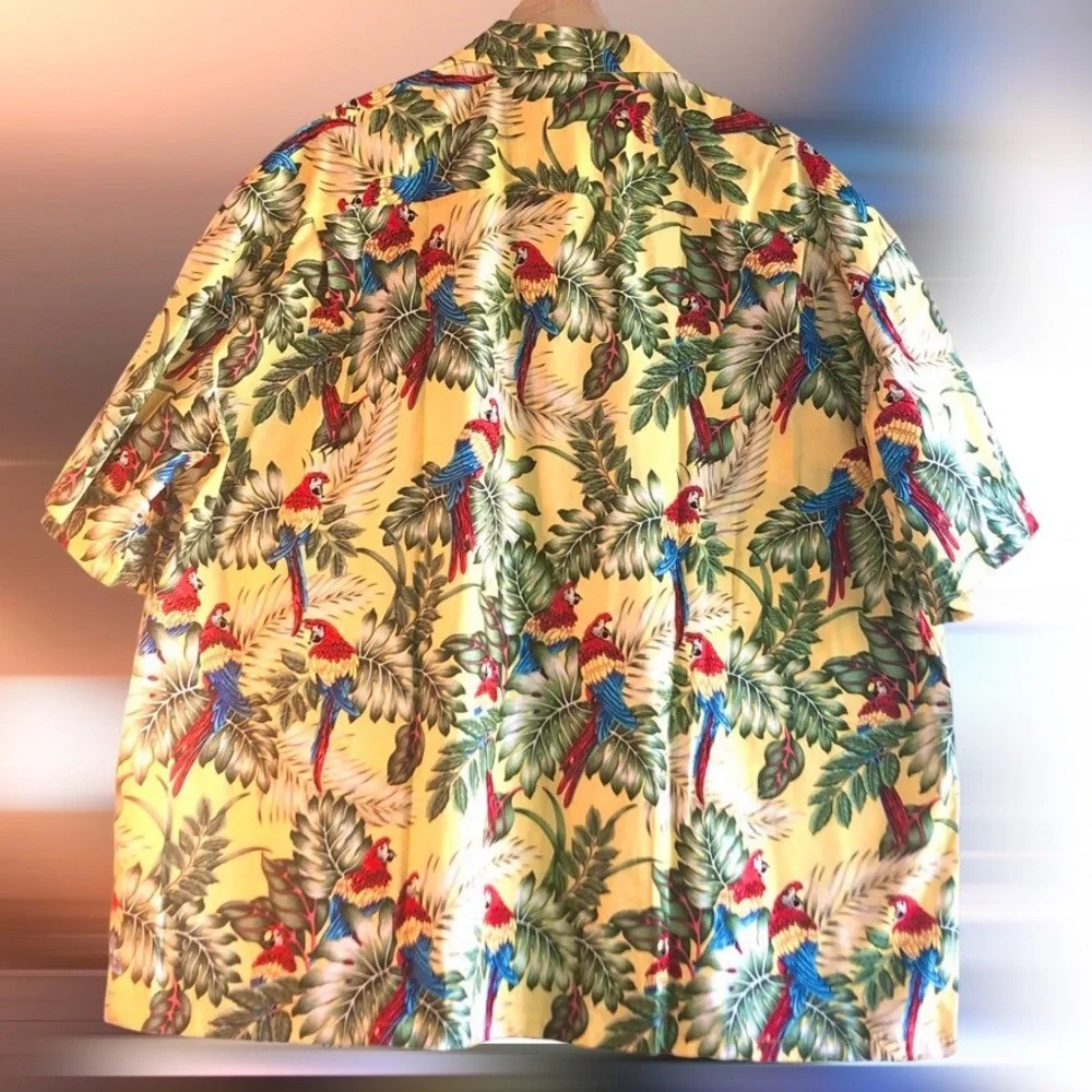 Hawaiian Monstera Button Down 100% Cotton 5XL - Picture 4 of 5
